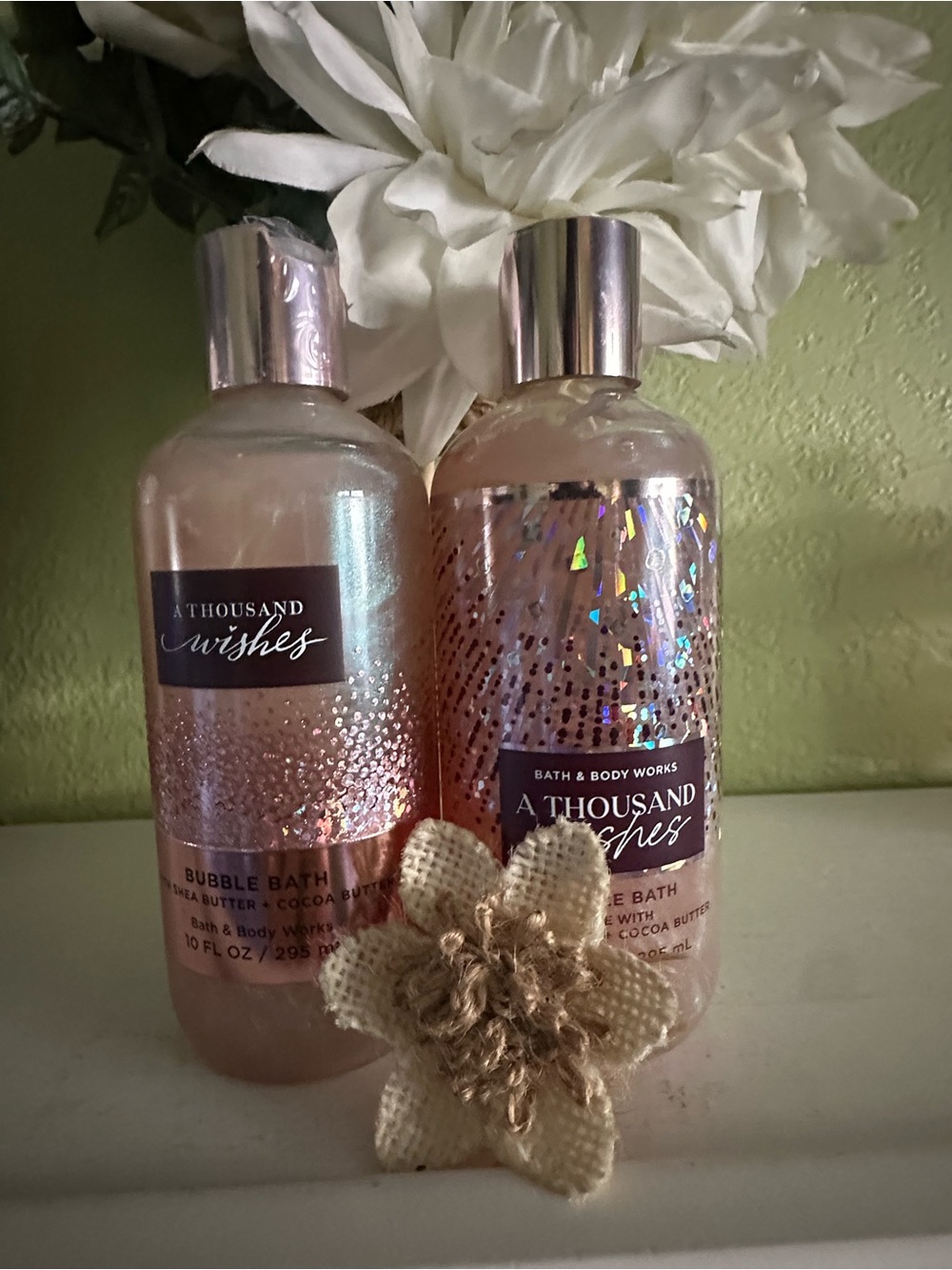 Bath & Body Works A Thousand Wishes Bubble Bath - Shimmery Pink (2) Pc Set